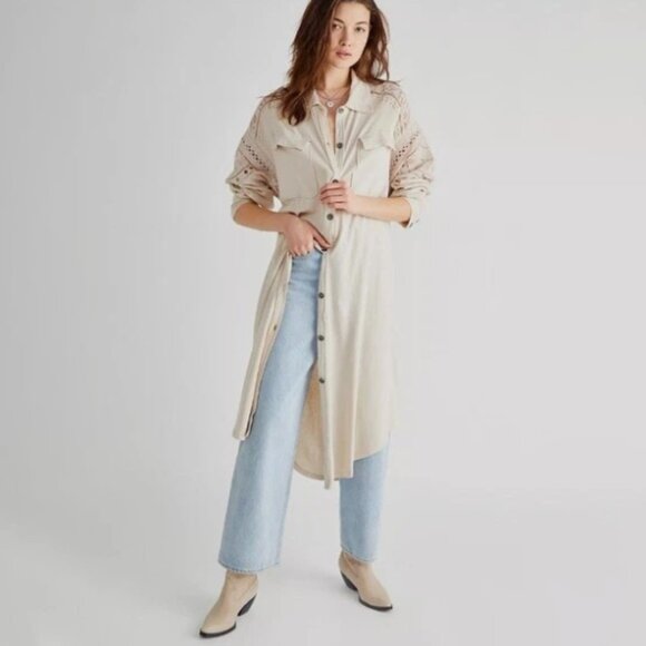 Free People Tops - Free People Arctic Circle Tunic Dress Beige Small